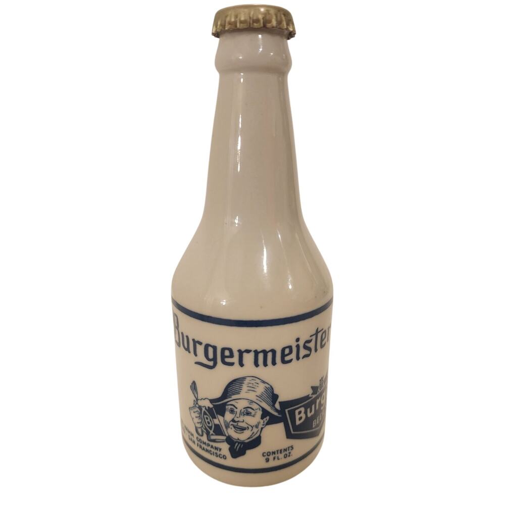 Burgermeister Beer Stoneware Bottle – Ceramarte Brazil – Vintage 9 oz